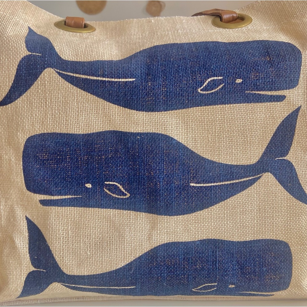 Mud Pie Whale Beach Bag Tote